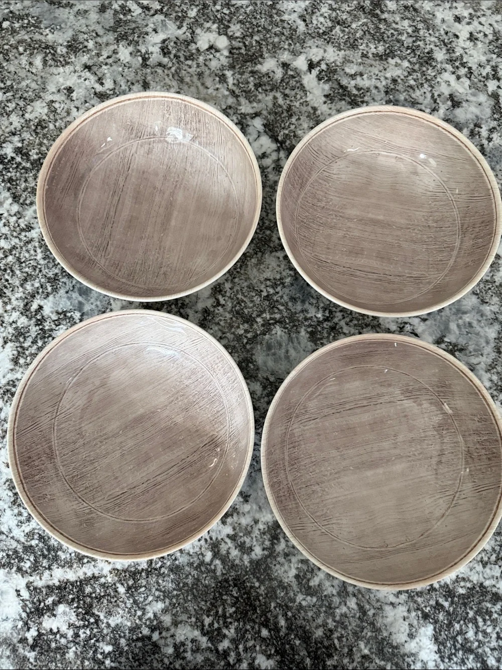 Pier One Melamine Neutral Taupe Bowls - Set of 4. EUC